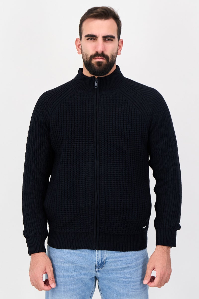 Threadbare Men High Neck Long Sleeve Knitted Sweaters, Black - Image 1